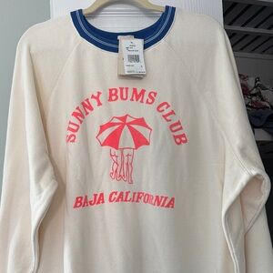 NWT MOTHER The biggie concert sweatshirt size large Sunny Bums Club